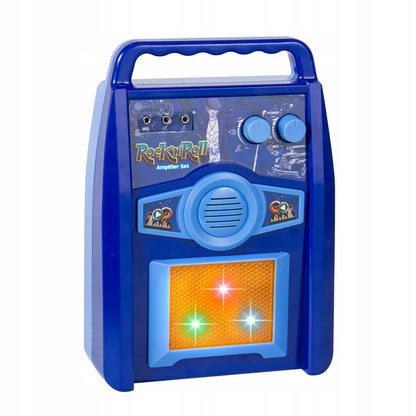 Chitara cu Amplificator si Microfon IdealSTORE ROCK PARTY BLUE Echipata cu 6 corzi metalice, Control volum, Sustine propriul concert insotit de lumini intermitente, Ofera distractie si amuzament