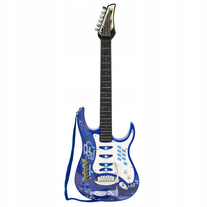 Chitara cu Amplificator si Microfon IdealSTORE ROCK PARTY BLUE Echipata cu 6 corzi metalice, Control volum, Sustine propriul concert insotit de lumini intermitente, Ofera distractie si amuzament