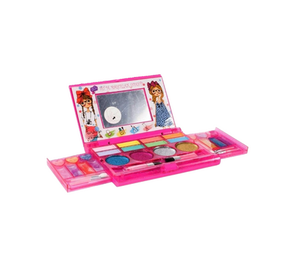 Set Make-Up idealSTORE BEAUTIFUL PRINCESS, Accesorizata cu oglinda O varietate de farduri, machiaje si luciu de buze, Pensule pentru aplicarea machiajului, Doua sertare