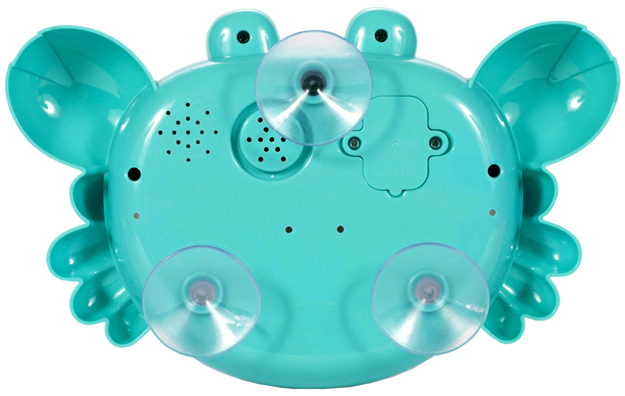Jucarie de baie Bubble Krab Blue ideaSTORE, Efecte sonore, Dimensiuni 24 x 8 x 15 cm, Include ventuza pentru prindere si recipient pentru depozitarea lichidului, Asigura o baie distractiva si linistita