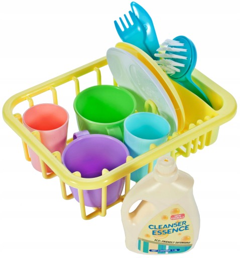 Chiuveta idealStore Super Wash, cu vesela,10 Accesorii, Farfurii, Cani, Pahare, Tacamuri, Detergent de Vase