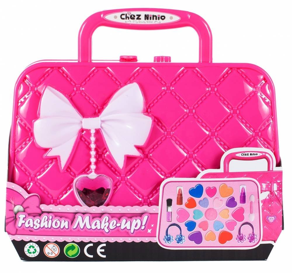 Trusa de Machiaj pentru copii Fashion Make-up IdealSTORE, Include 25 de elemente pentru Make-up, Farduri, Rujuri, Oglinda, Geanta cu maner pentru transport