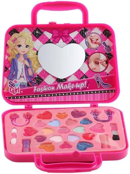 Trusa de Machiaj pentru copii Fashion Make-up IdealSTORE, Include 25 de elemente pentru Make-up, Farduri, Rujuri, Oglinda, Geanta cu maner pentru transport