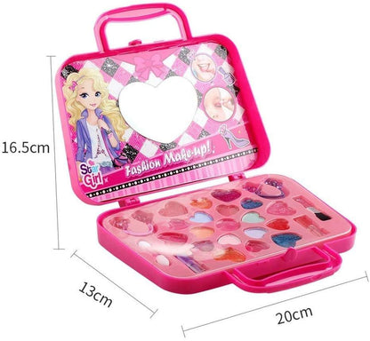 Trusa de Machiaj pentru copii Fashion Make-up IdealSTORE, Include 25 de elemente pentru Make-up, Farduri, Rujuri, Oglinda, Geanta cu maner pentru transport