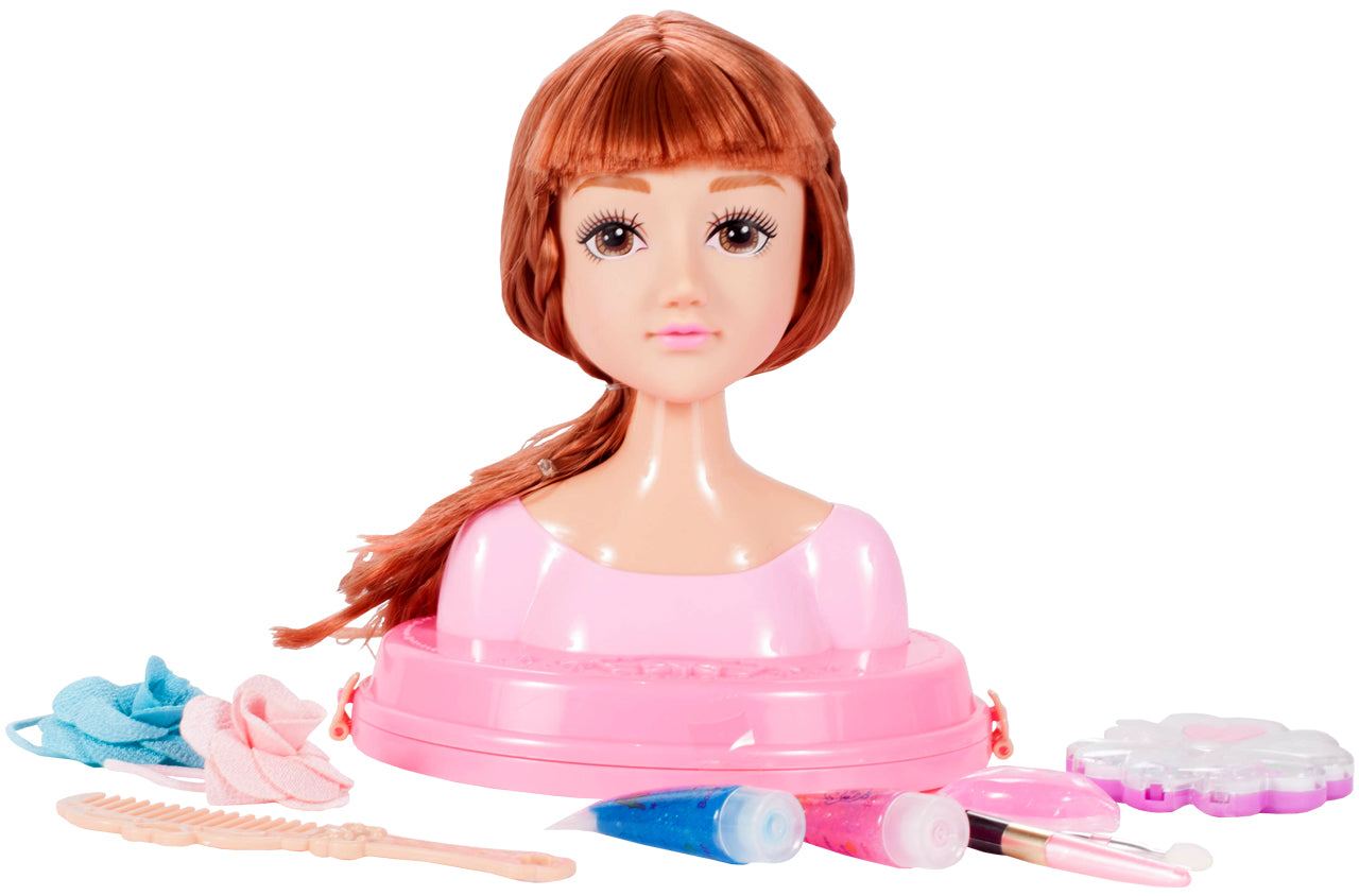Set Coafor Stylish pentru fete idealSTORE, Mica Avangardista, Dimensiuni 17 x 16 x 21 cm, Include un manechin pentru a putea crea diferite coafuri si un make up fresh, Echipat cu diverse accesorii simbolice pentru a spori jocul de rol