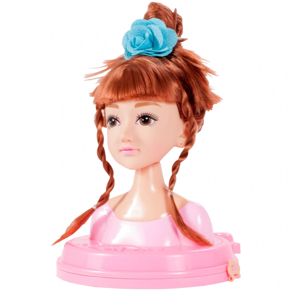 Set Coafor Stylish pentru fete idealSTORE, Mica Avangardista, Dimensiuni 17 x 16 x 21 cm, Include un manechin pentru a putea crea diferite coafuri si un make up fresh, Echipat cu diverse accesorii simbolice pentru a spori jocul de rol