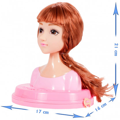 Set Coafor Stylish pentru fete idealSTORE, Mica Avangardista, Dimensiuni 17 x 16 x 21 cm, Include un manechin pentru a putea crea diferite coafuri si un make up fresh, Echipat cu diverse accesorii simbolice pentru a spori jocul de rol