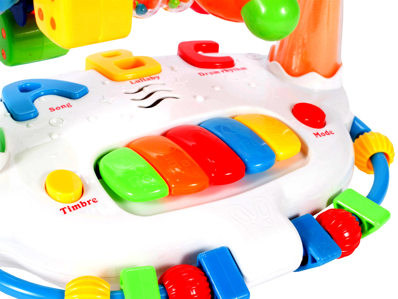 Jucarie interactiva cu pian idealSTORE Happy BELL, Dimensiuni 24 x 18 x 17 cm, Accesorizat cu o multitudine de functii, efecte sonore si piese in miscare, Sporeste imaginatia si imbunatateste relatia cauza-efect