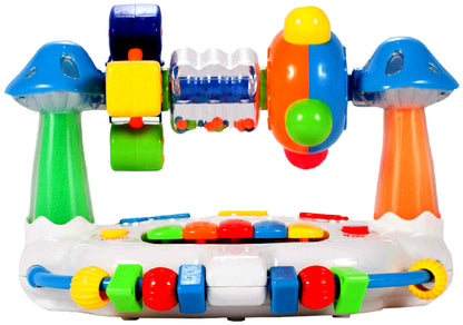 Jucarie interactiva cu pian idealSTORE Happy BELL, Dimensiuni 24 x 18 x 17 cm, Accesorizat cu o multitudine de functii, efecte sonore si piese in miscare, Sporeste imaginatia si imbunatateste relatia cauza-efect