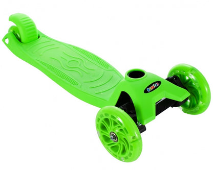 Trotineta 3 roti pentru copii idealSTORE SMART COLLECTION, Dimensiuni 66-72-78 X 24 X 60 cm, Roti iluminate LED, Frana de picior, Cadru rezistent din otel, Sarcina 50 Kg, Culoare Verde