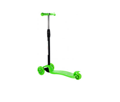 Trotineta 3 roti pentru copii idealSTORE SMART COLLECTION, Dimensiuni 66-72-78 X 24 X 60 cm, Roti iluminate LED, Frana de picior, Cadru rezistent din otel, Sarcina 50 Kg, Culoare Verde