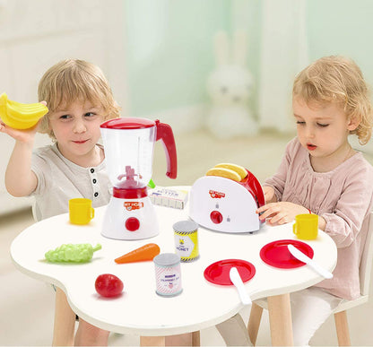 Prajitor de paine pentru copii My Home IdealStore,17 x 5 x 12 cm, Realizat din plastic durabil, Include 2 felii de paine, Efecte sonore, Alb/Rosu