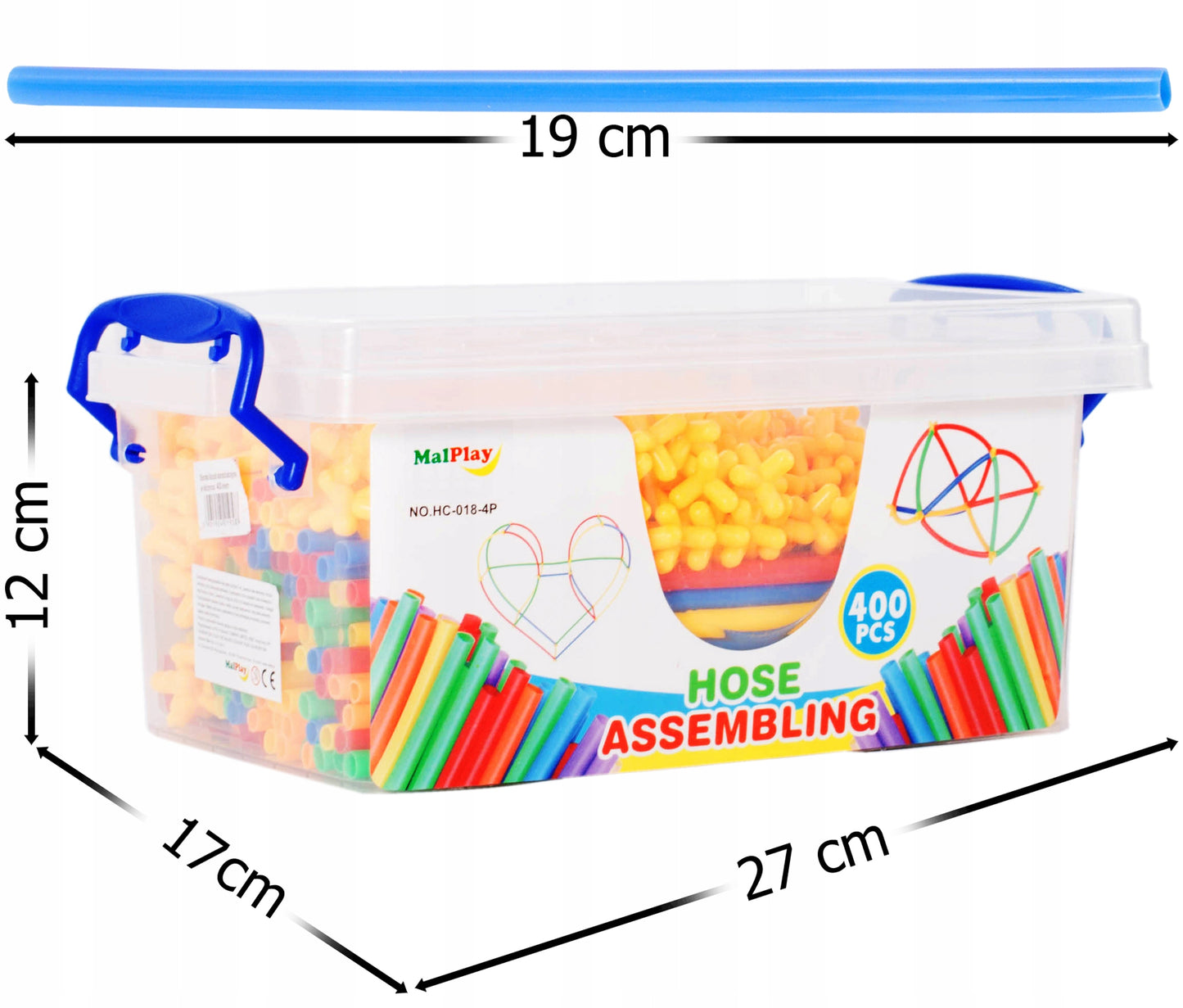 Set De Constructie Din Paie Magic Pieces idealStore, 400 elemente, Materiale Flexibile si Rezistente, Usor de Modelat, Joc Educativ si Creativ Multicolor