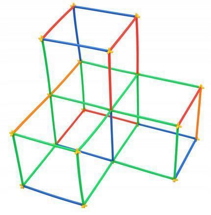 Set De Constructie Din Paie Magic Pieces idealStore, 400 elemente, Materiale Flexibile si Rezistente, Usor de Modelat, Joc Educativ si Creativ Multicolor