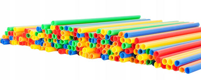 Set De Constructie Din Paie Magic Pieces idealStore, 400 elemente, Materiale Flexibile si Rezistente, Usor de Modelat, Joc Educativ si Creativ Multicolor