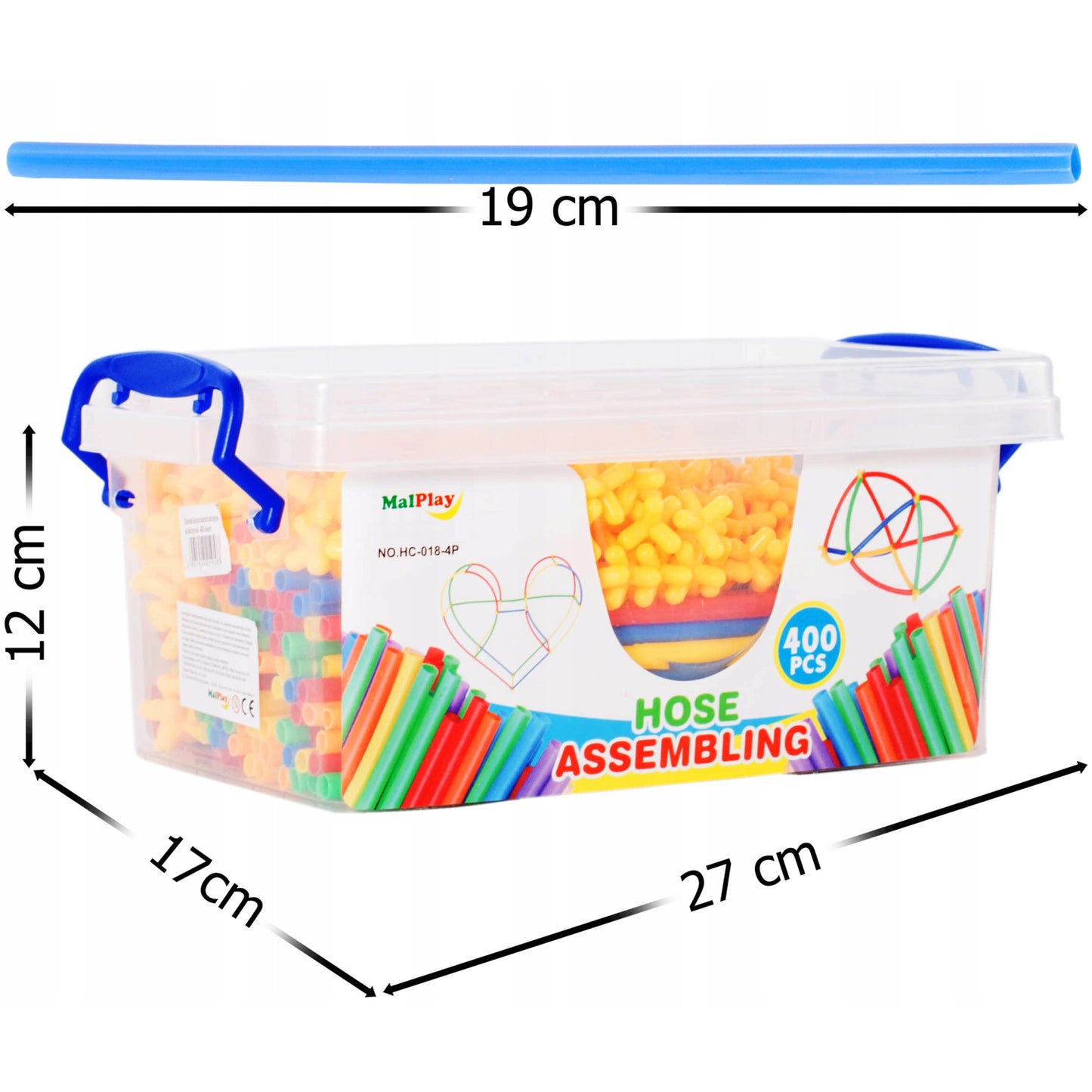 Set De Constructie Din Paie Magic Pieces idealStore, 400 elemente, Materiale Flexibile si Rezistente, Usor de Modelat, Joc Educativ si Creativ Multicolor
