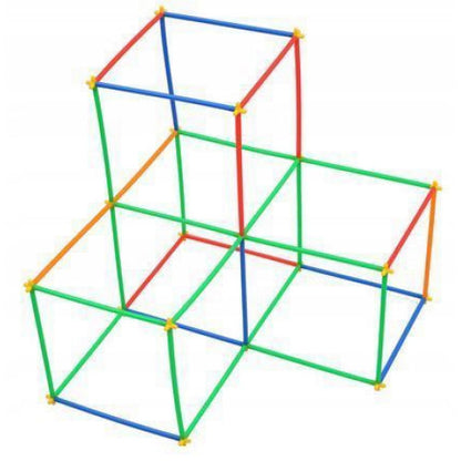 Set De Constructie Din Paie Magic Pieces idealStore, 400 elemente, Materiale Flexibile si Rezistente, Usor de Modelat, Joc Educativ si Creativ Multicolor