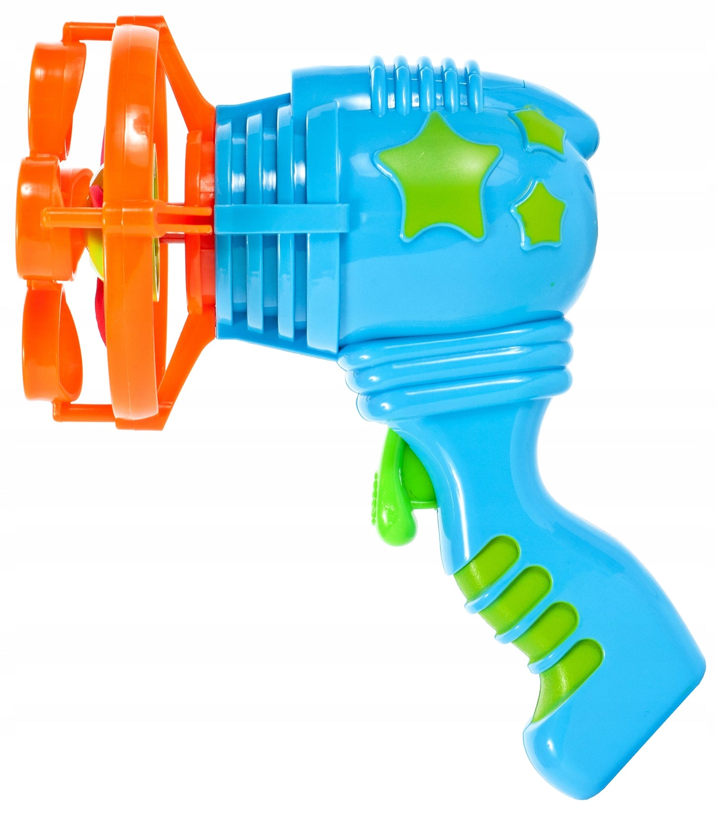 Pistol Cu Bule de Sapun Bubble Gun idealStore, Ventilator Incorporat, Buton Declansator, Flacon Pentru Lichid, Elemente Durabile si Sigure, Ofera ora intregi de distractie