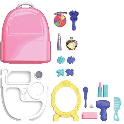 Servieta MAKE-UP ARTIST idealSTORE, Dimensiuni 23 x 13 x 24,5 cm accesorizata cu oglinda, agrafe, trusa machiaj