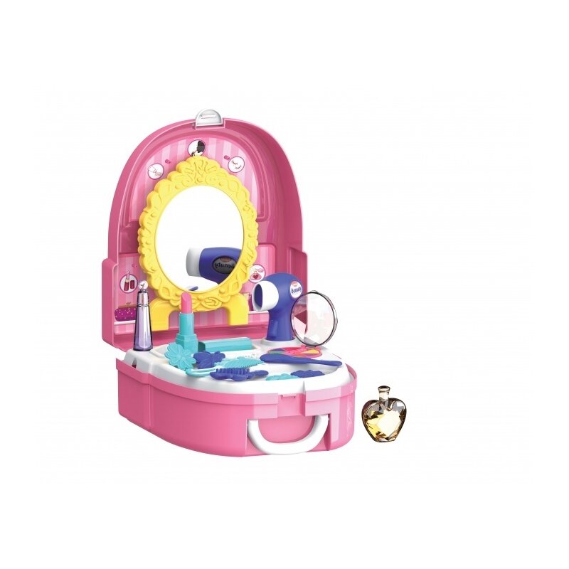 Servieta MAKE-UP ARTIST idealSTORE, Dimensiuni 23 x 13 x 24,5 cm accesorizata cu oglinda, agrafe, trusa machiaj