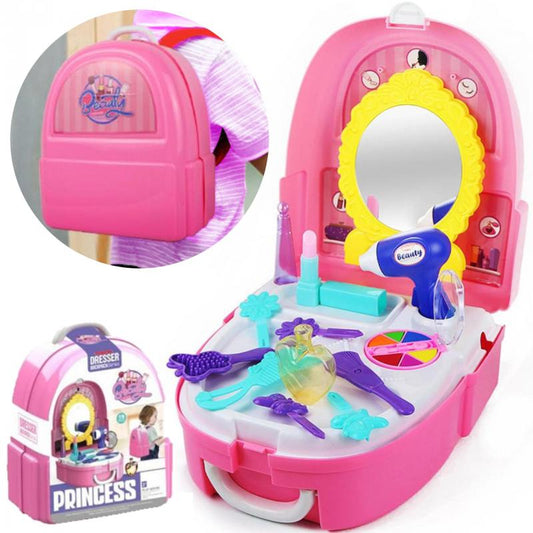 Servieta MAKE-UP ARTIST idealSTORE, Dimensiuni 23 x 13 x 24,5 cm accesorizata cu oglinda, agrafe, trusa machiaj