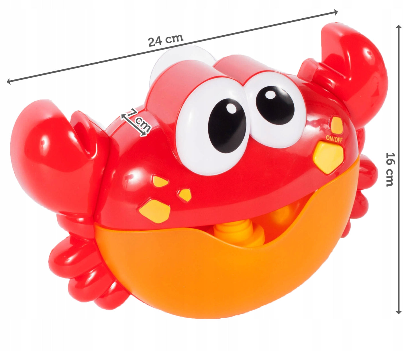 Jucarie de baie Bubble Krab Blue IdealStore, Efecte sonore, Dimensiuni 24x8x15 cm, Include ventuza pentru prindere si recipient pentru depozitarea lichidului, Asigura o baie distractiva si linistita, Rosu