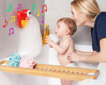 Jucarie de baie Bubble Krab Blue IdealStore, Efecte sonore, Dimensiuni 24x8x15 cm, Include ventuza pentru prindere si recipient pentru depozitarea lichidului, Asigura o baie distractiva si linistita, Rosu