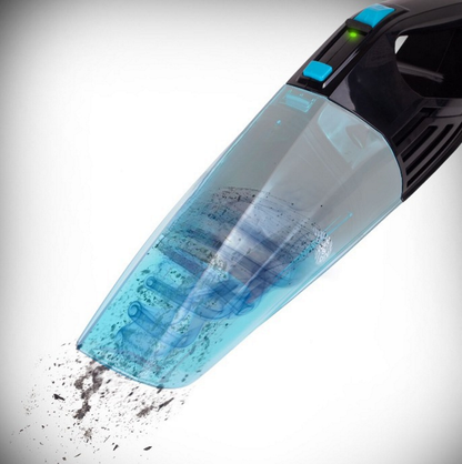 Aspirator Multifunctional Portabil Turbo Cleaning idealSTORE, Putere 80W, Capacitate recipient Praf 0.5L, Include Perie rotunda, Adaptor, Lampa de control, Varf din cauciuc pentru lichide, Usor de Utilizat