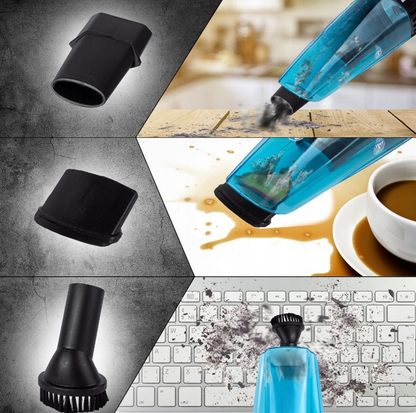 Aspirator Multifunctional Portabil Turbo Cleaning idealSTORE, Putere 80W, Capacitate recipient Praf 0.5L, Include Perie rotunda, Adaptor, Lampa de control, Varf din cauciuc pentru lichide, Usor de Utilizat