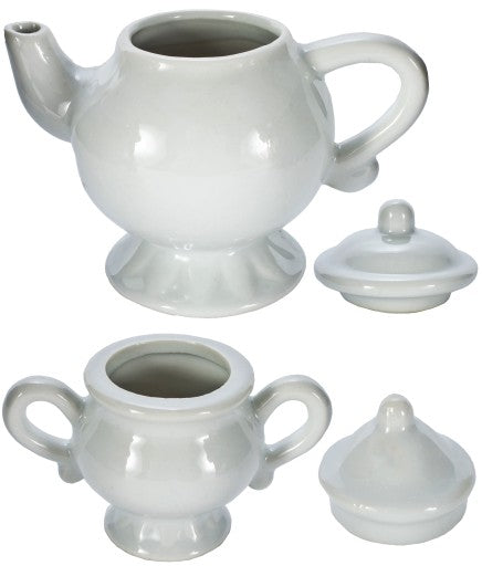 Set De Ceai Din Porcelan idealStore Let's Paint Pentru Vopsit, Vase din Portelan, 12 Vopsele Colorate, Paleta pentru Vopsele, Creativitate, Imaginatie, Set Refolosibil