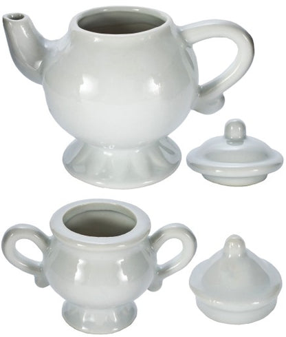 Set De Ceai Din Porcelan idealStore Let's Paint Pentru Vopsit, Vase din Portelan, 12 Vopsele Colorate, Paleta pentru Vopsele, Creativitate, Imaginatie, Set Refolosibil