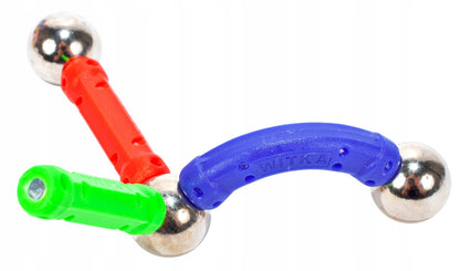 Set Blocuri Magnetice idealStore Castle Construction 3D, Creaza Constructii Tridimensionmale, Dezvolta Rabdarea si Concentrarea, 120 de elemente