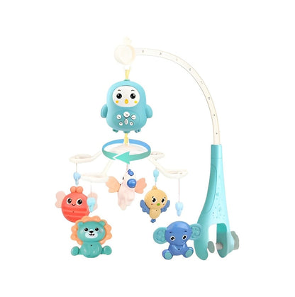 Carusel Interactiv Multifunctional Sleepy Owl idealSTORE, Include Proiector de Veghe cu 100 de Melodii, Diferite Pandantive cu Animale Multicolore Detasabile, Rotire 360 grade, Buton pentru Reglarea Sunetului in 4 Trepte, Control la Distanta