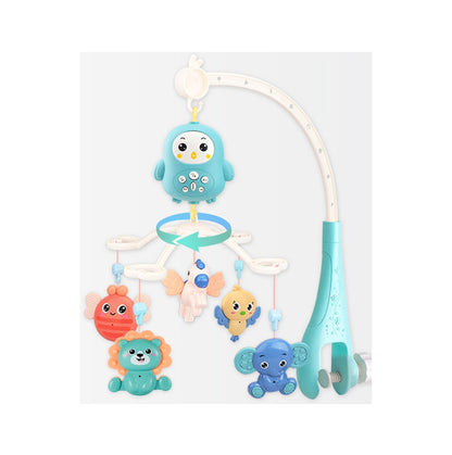 Carusel Interactiv Multifunctional Sleepy Owl idealSTORE, Include Proiector de Veghe cu 100 de Melodii, Diferite Pandantive cu Animale Multicolore Detasabile, Rotire 360 grade, Buton pentru Reglarea Sunetului in 4 Trepte, Control la Distanta