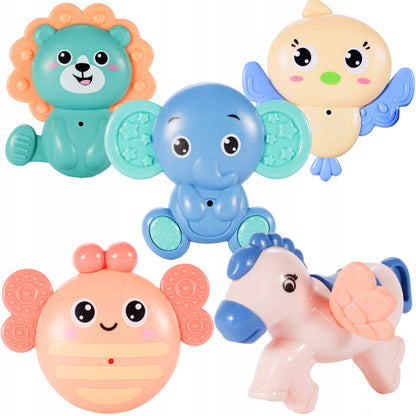 Carusel Interactiv Multifunctional Happy Bed Bell idealStore, Rotire 360, Efecte Luminoase si Sonore, Cantece de Leagan, Povesti cu Animale, Zornaituri Detasabile, Telecomanda Inclusa