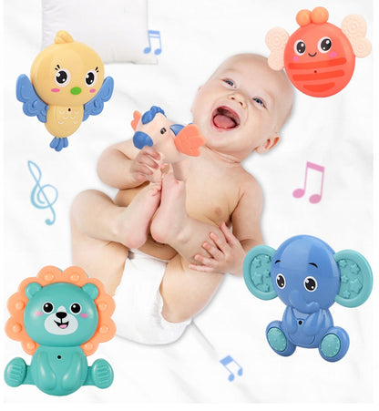 Carusel Interactiv Multifunctional Happy Bed Bell idealStore, Rotire 360, Efecte Luminoase si Sonore, Cantece de Leagan, Povesti cu Animale, Zornaituri Detasabile, Telecomanda Inclusa