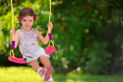 Leagan Stil Bancuta Cool Swing idealStore Roz, Scaun Confortabil, Franghii Rezistente, Inaltime Reglabila, Aspect Atractiv, Culori Vii