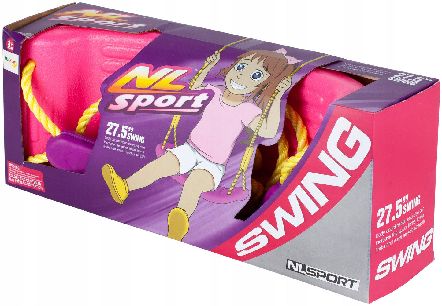 Leagan Stil Bancuta Cool Swing idealStore Roz, Scaun Confortabil, Franghii Rezistente, Inaltime Reglabila, Aspect Atractiv, Culori Vii