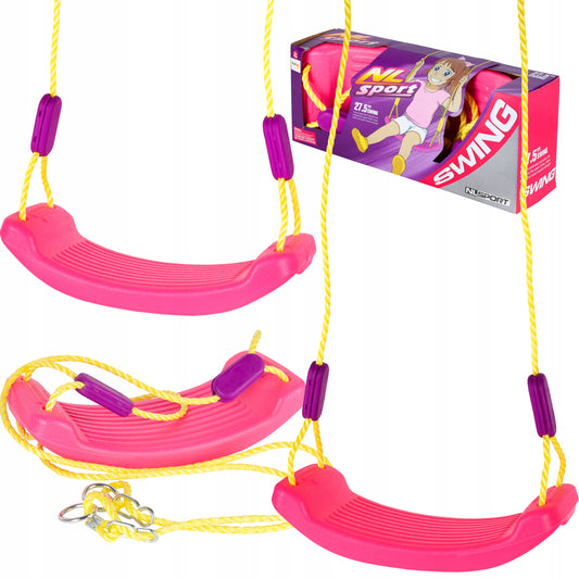 Leagan Stil Bancuta Cool Swing idealStore Roz, Scaun Confortabil, Franghii Rezistente, Inaltime Reglabila, Aspect Atractiv, Culori Vii