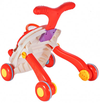 Premergator Interactiv 5 in 1 HAPPY WORLD Dimensiuni 43 x 37 x 42 cm, Echipat cu Panou Educativ detasabil, Sunete, Include forme geometrice colorate, Scoica, Cos baschet, Calmar, 7 piese Sprijina dezvoltarea lingvistica si motorie a unui bebelus