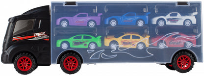 Camion valiza cu 6 masinute incluse Negru