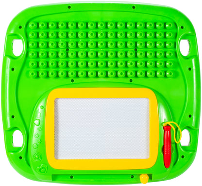 Masuta Interactiva 2 in 1 cu Activitati idealStore Complex Mind, cu Volan, Telefon, Acceleratie, Tableta de Scris, piese de Lego, Dezvolta Imaginatia si Coordonarea