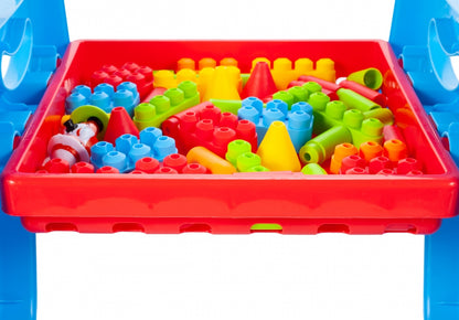 Masuta Interactiva 2 in 1 cu Activitati idealStore Complex Mind, cu Volan, Telefon, Acceleratie, Tableta de Scris, piese de Lego, Dezvolta Imaginatia si Coordonarea