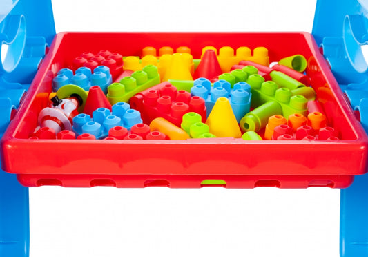 Masuta Interactiva 2 in 1 cu Activitati idealStore Complex Mind, cu Volan, Telefon, Acceleratie, Tableta de Scris, piese de Lego, Dezvolta Imaginatia si Coordonarea