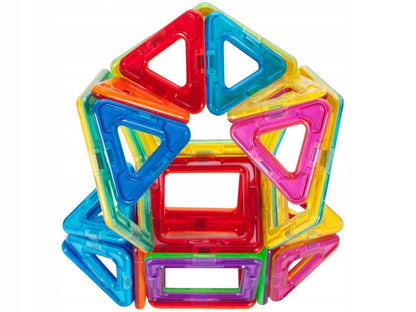 Set Inteligent de constructie Magnetic idealStore, 41 de Piese, Multicolore, Educativ, Creativ, Posibilitatea de forme nelimitate, Stimuleaza imaginatia si creativitatea, Magneti Neodim