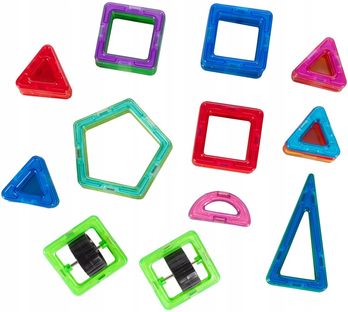 Set Inteligent de constructie Magnetic MAGWORLD idealSTORE, Include 41 de Piese Multicolore, Educativ- Creativ, Posibilitatea de forme nelimitate, Stimularea imaginatiei si a creativitatii, Magneti Neodim