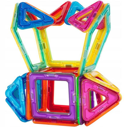 Set Inteligent de constructie Magnetic MAGWORLD idealSTORE, Include 41 de Piese Multicolore, Educativ- Creativ, Posibilitatea de forme nelimitate, Stimularea imaginatiei si a creativitatii, Magneti Neodim