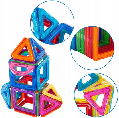 Set Inteligent de constructie Magnetic MAGWORLD idealSTORE, Include 41 de Piese Multicolore, Educativ- Creativ, Posibilitatea de forme nelimitate, Stimularea imaginatiei si a creativitatii, Magneti Neodim