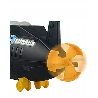 SUBMARIN Multifunctional The Black Shark idealSTORE, Dimensiuni 50 x 10 x 18 cm, Include 5 masinute de diferite culori, elice si un elicopter, Dezvolta imaginatia copilului