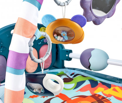 Covoras Muzical indealSTORE pentru bebelusi cu lumini si sunete, Pian si jucarii simbolice, Ajuta la dezvoltarea imaginatiei